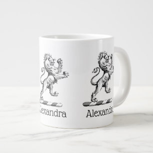 Heraldisch Leeuw Staand Kuif Embleem Grote Koffiekop