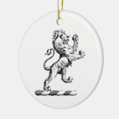 Heraldisch Leeuw Staand Kuif Embleem Keramisch Ornament (Links)