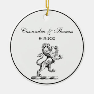 Heraldisch Leeuw Staand Kuif Embleem Keramisch Ornament
