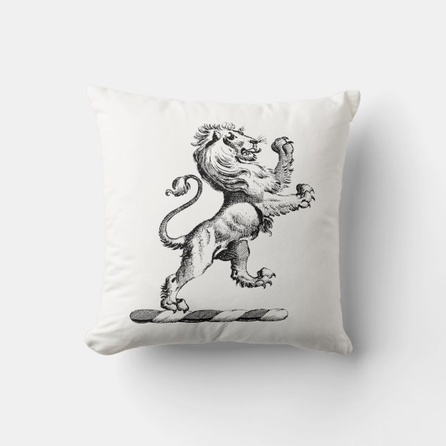 Heraldisch Leeuw Staand Kuif Embleem Kussen (Voorkant)
