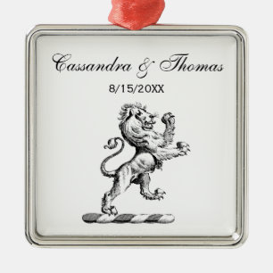 Heraldisch Leeuw Staand Kuif Embleem Metalen Ornament