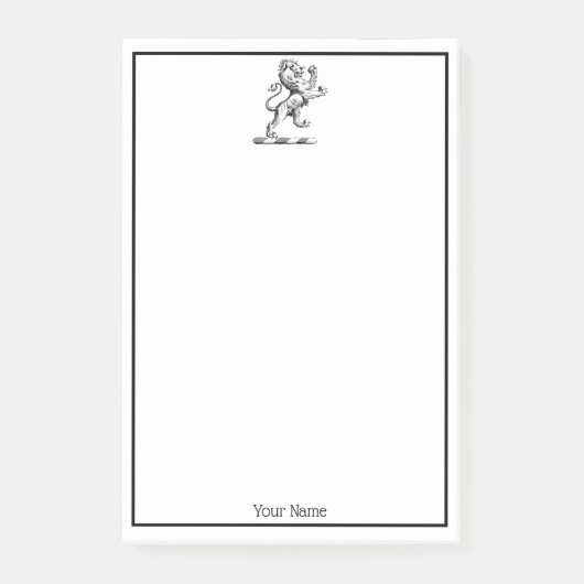 Heraldisch Leeuw Staand Kuif Embleem Post-it® Notes (Voorkant)
