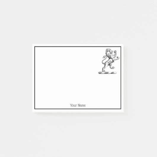Heraldisch Leeuw Staand Kuif Embleem Post-it® Notes (Voorkant)