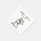 Heraldisch Leeuw Staand Kuif Embleem Servetten (Hoek)