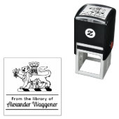 Heraldisch Leeuwenkasteel “Uit de bibliotheek van” Zelfinktende Stempel (In situ)