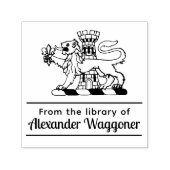 Heraldisch Leeuwenkasteel “Uit de bibliotheek van” Zelfinktende Stempel (Design)