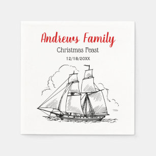 Heraldisch Nautisch Clipper Schip #2 Crest Servet