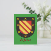 Heraldisch schild van de familie Alferez Briefkaart (Staand voorkant)