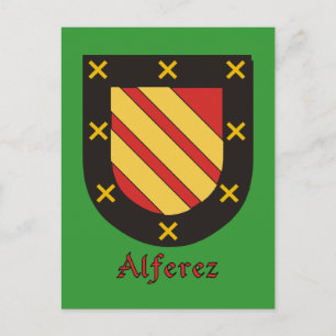 Heraldisch schild van de familie Alferez Briefkaart