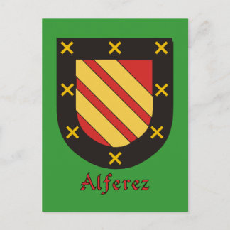 Heraldisch schild van de familie Alferez Briefkaart