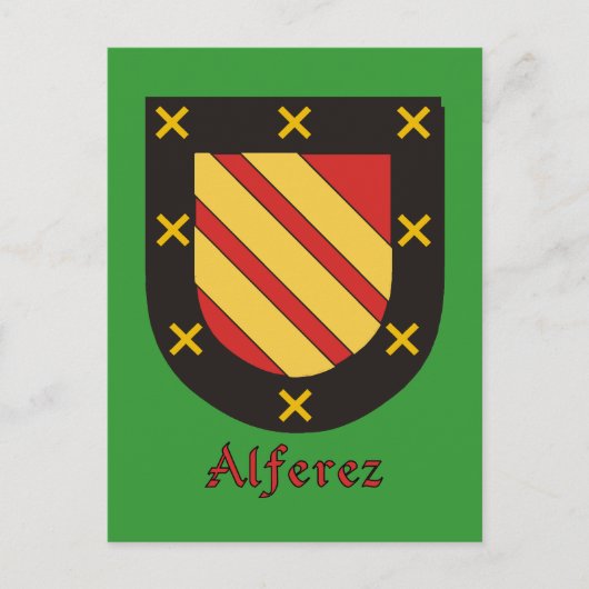 Heraldisch schild van de familie Alferez Briefkaart (Voorkant)
