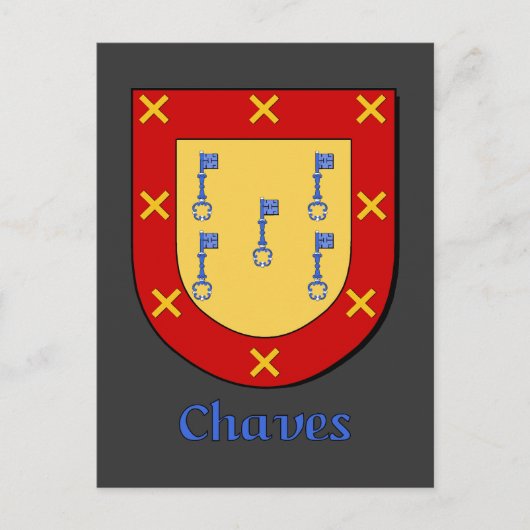 Heraldisch schild van de familie Chaves Briefkaart (Voorkant)