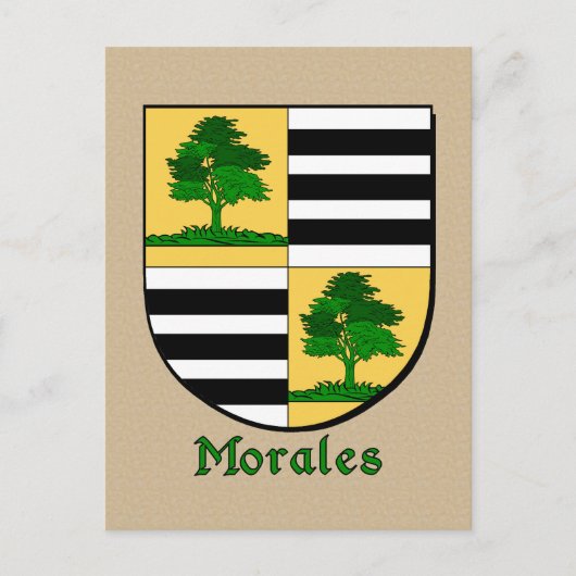 Heraldisch schild van de familie Morales Briefkaart (Voorkant)