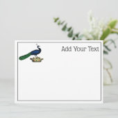 Heraldisch vintage gestileerde pauw op kroon C (Staand voorkant)