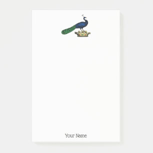 Heraldisch Vintage Gestileerde Pauw op Kroon C Post-it® Notes