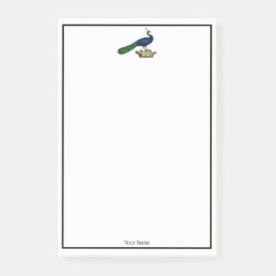 Heraldisch vintage gestileerde pauw op kroon C Post-it® Notes