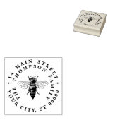 Heraldische  bij #2 Crest Naam Retouradres Rubberstempel (Gestempeld)