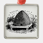 Heraldische  bijen en bijenkorven #1 metalen ornament (Voorkant)