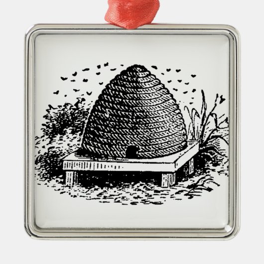 Heraldische  bijen en bijenkorven #1 metalen ornament (Voorkant)