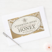 Heraldische bijen ivoor ovaal honing label gouden  (Envelop)