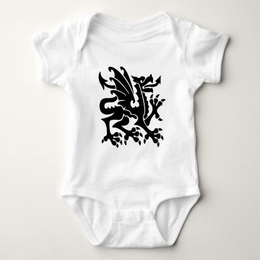 Heraldische Draak 01 - Zwart Romper (Voorkant)
