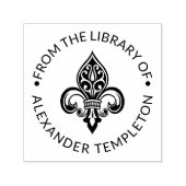 Heraldische Fleur de Lis #26 Bibliotheek Boek Naam Zelfinktende Stempel (Design)