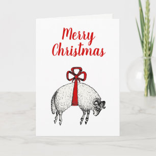 Heraldische Gebande Wol Ram Schapen Crest Kerstmis Feestdagen Kaart
