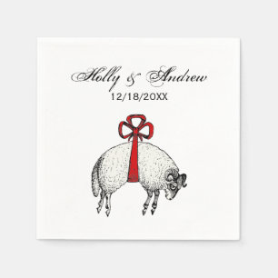 Heraldische Gebandeerde Vacht Ram Schaap Crest Emb Servet