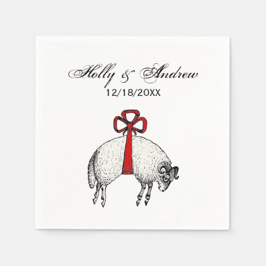Heraldische Gebandeerde Vacht Ram Schaap Crest Emb Servet (Voorkant)