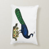 Heraldische  gestileerde pacock op kroon C Accent Kussen (Achterkant (Verticaal))