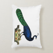 Heraldische  gestileerde pacock op kroon C Accent Kussen (Voorkant(Verticaal))