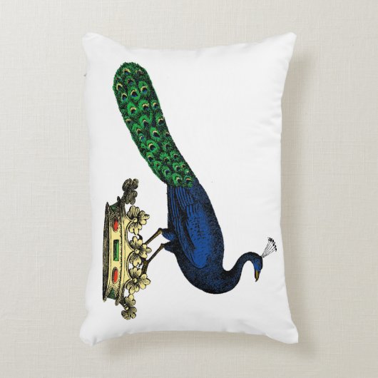 Heraldische  gestileerde pacock op kroon C Accent Kussen (Voorkant(Verticaal))