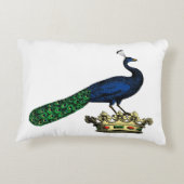 Heraldische  gestileerde pacock op kroon C Accent Kussen (Achterkant)