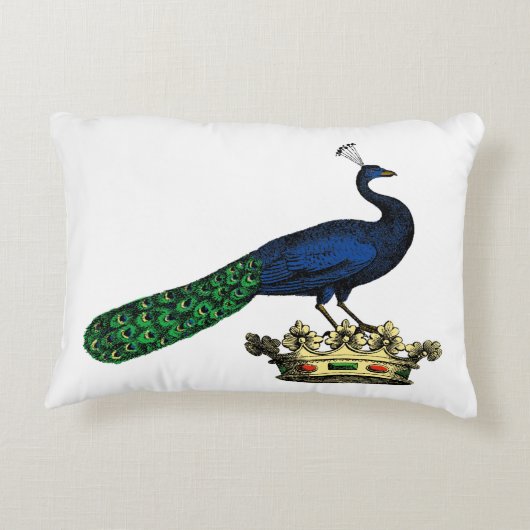 Heraldische  gestileerde pacock op kroon C Accent Kussen (Achterkant)