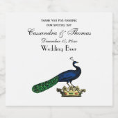 Heraldische  gestileerde pacock op kroon C Bier Etiket (Enkel label)