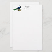 Heraldische  gestileerde pacock op kroon C Briefpapier (Voorkant / Achterkant)