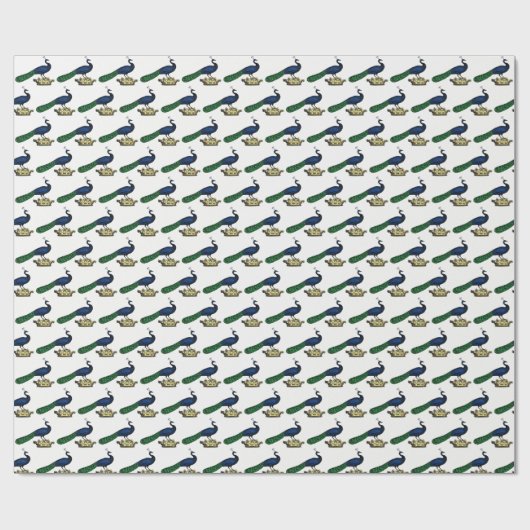 Heraldische  gestileerde pacock op kroon C Cadeaupapier (Vlak)