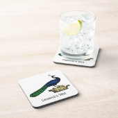 Heraldische gestileerde pacock op kroon C Drankjes Onderzetter (Rechterzijde)