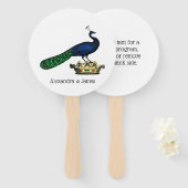 Heraldische  gestileerde pacock op kroon C Handwaaier (Voorkant en achterkant)