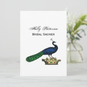 Heraldische gestileerde pacock op kroon C Kaart (Staand voorkant)
