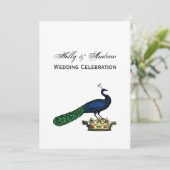 Heraldische  gestileerde pacock op kroon C Kaart (Staand voorkant)