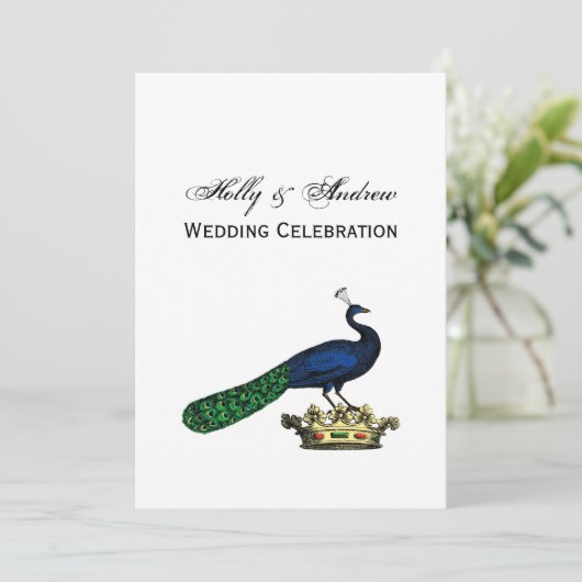 Heraldische  gestileerde pacock op kroon C Kaart (Staand voorkant)