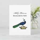 Heraldische  gestileerde pacock op kroon C Kaart (Staand voorkant)