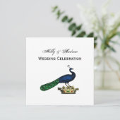 Heraldische  gestileerde pacock op kroon C Kaart (Staand voorkant)