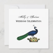 Heraldische  gestileerde pacock op kroon C Kaart (Voorkant)