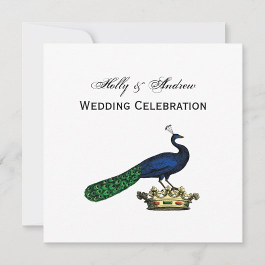 Heraldische  gestileerde pacock op kroon C Kaart (Voorkant)