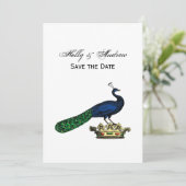 Heraldische  gestileerde pacock op kroon C Kaart (Staand voorkant)