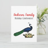 Heraldische  gestileerde pacock op kroon C Kaart (Staand voorkant)