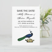 Heraldische  gestileerde pacock op kroon C Kaart (Staand voorkant)