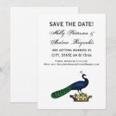 Heraldische  gestileerde pacock op kroon C Kaart (Voorkant / Achterkant)